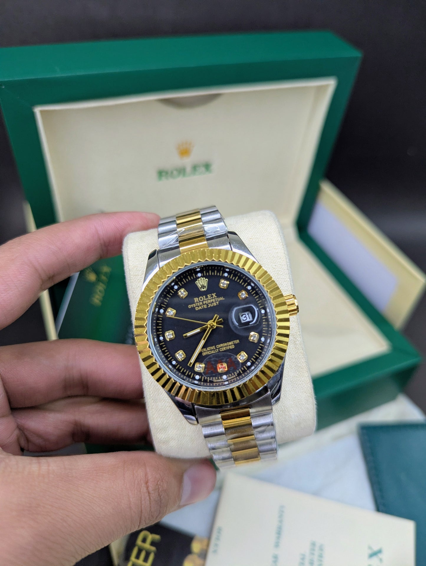 Rolex date just black dial