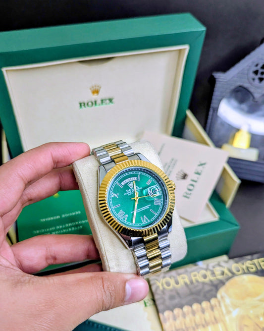 Rolex date and date(green dial)