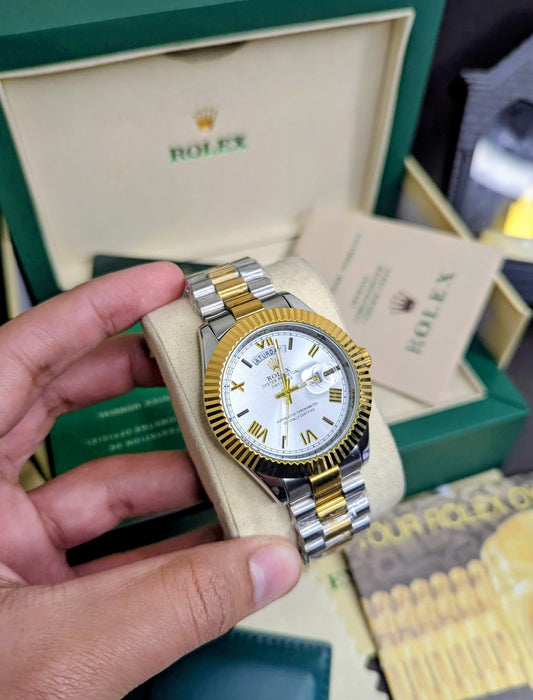 Rolex date and date (white dial)