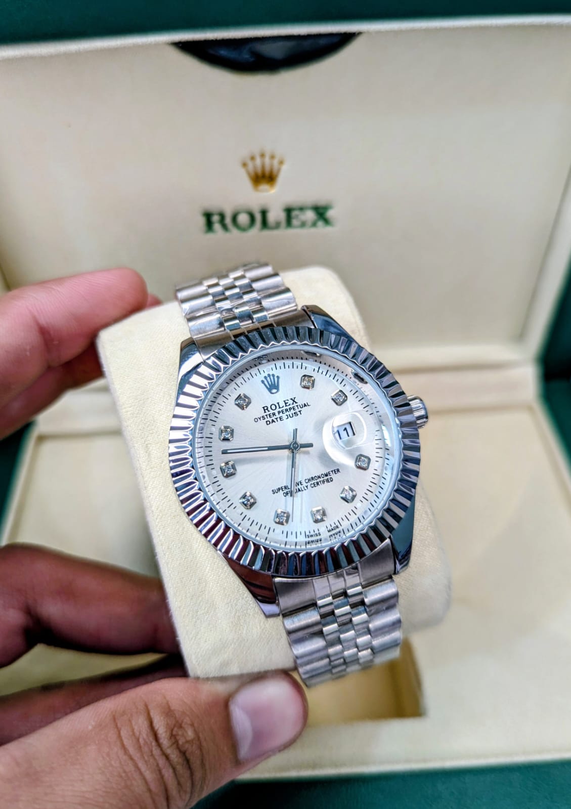 Rolex date just (white dial)